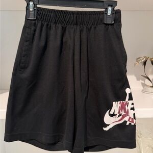 Nike Black Shorts with White & Red Logo Accent